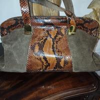 borsa vintage camoscio e pitone 