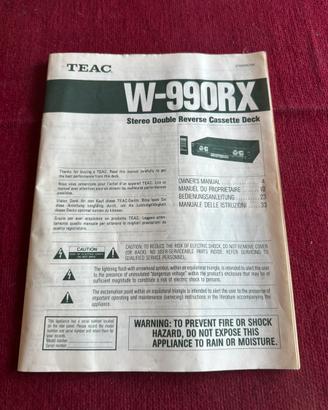 Manuale  originale Teac W-990RX