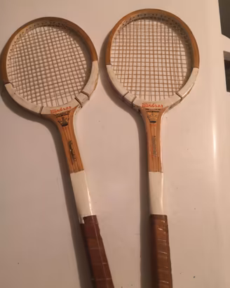 Coppia racchette tennis vintage legno Windsor