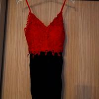 Abito tutina a spalline in pizzo