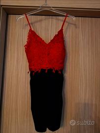 Abito tutina a spalline in pizzo