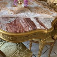 Tavolo in marmo rotondo con 6 sedie