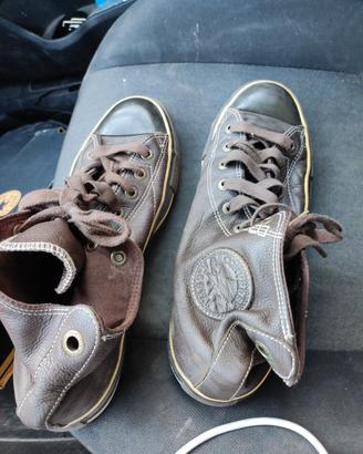 scarpe converse taglia 44  marroni in pelle 