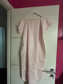 Camicia da notte rosa a maniche corte misura M