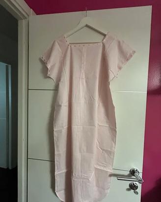 Camicia da notte rosa a maniche corte misura M