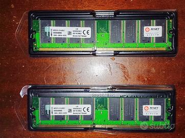 RAM DDR 2GB (2x1GB) KVR400Mhz 2.6V 184 pin