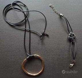 Ciondolo acciaio + bracciale pelle