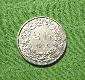 Moneta in Argento da 2Fr.Svizzera del "1922"