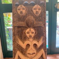 Quadro etnico in legno. Ex porta africana