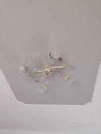 Lampadario Classico Shabby Chic in Ferro Battuto