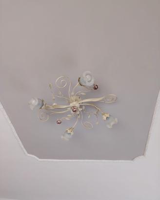Lampadario Classico Shabby Chic in Ferro Battuto