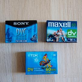 Cassette MiniDV Sony Maxell TDK 60 min lotto 3 pez