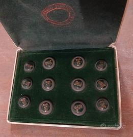 Set vintage bottoni/gemelli caccia Mario Pieralli 