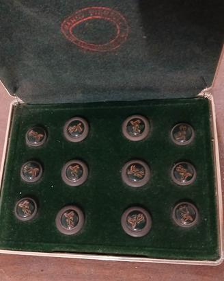 Set vintage bottoni/gemelli caccia Mario Pieralli 