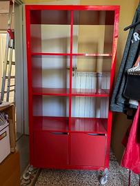 LIBRERIA SU ROTELLE CON CASSETTI ALLA BASE