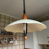 Lampadario a sospensione da cucina in vetro&legno