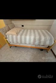 letto singolo con secondo letto estraibile