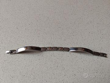 Bracciale uomo acciaio e oro