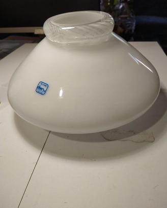 Lampada vetro Murano De Majo bianca 1 luce. Nuova