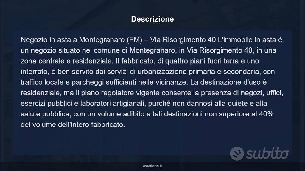 Immobile in asta di 18 m² a Montegranaro - Altro