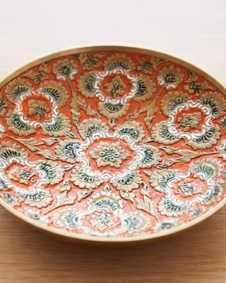 Piattino Decorativo Vintage in Ottone e Smalto