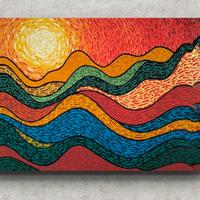 Quadro dipinto a mano acrilico su tela 100X80X3,5