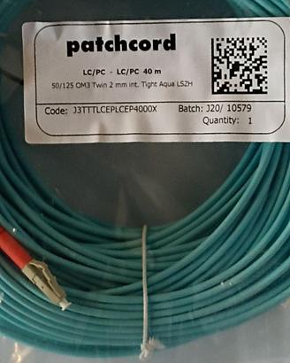 LC/PC 40m 50/125 OM3 Twin 2mmCavoPatchcordJ3TTT