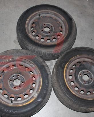Kit n°3 cerchi in ferro R14+pneumatici Fiat Punto