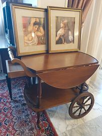 carrello + 2 quadri con riproduzioni