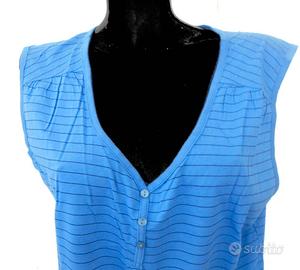 CANOTTIERA SERAFINO 50% COTONE 50% MODAL BLU 50/52