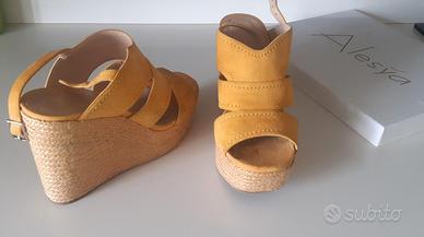 SANDALO DONNA, CAMOSCIO GIALLO, N.39 (vedi foto)