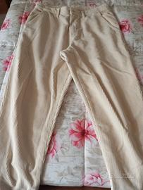 Zara pantalone uomo velluto costine crema 