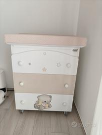 Lettino e Fasciatoio Coordinati a Tema Orsetto