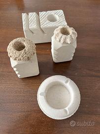 Set scrivania pietra leccese bianco (trattabile)