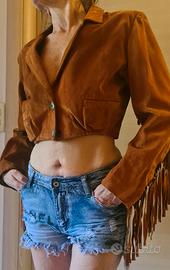 giacca renna con frange