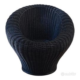 Poltrona Vintage anni 80 in rattan