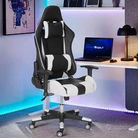 Sedia gaming ufficio ergonomica cuscini braccioli