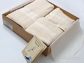 5 ASCIUGAMANI BAGNO ONDA BLU_COTONE 100% ECOLOGICO