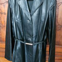 Soprabito in pelle di nappa nero 