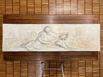 Quadro altorilievo gesso angeli putti