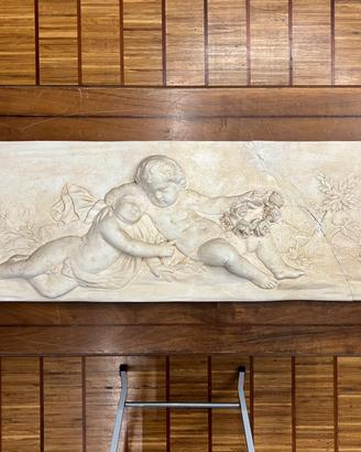 Quadro altorilievo gesso angeli putti