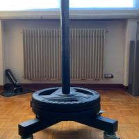 Porta dischi pesi olimpici verticale su ruote