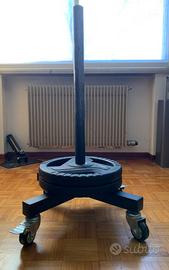 Porta dischi pesi olimpici verticale su ruote