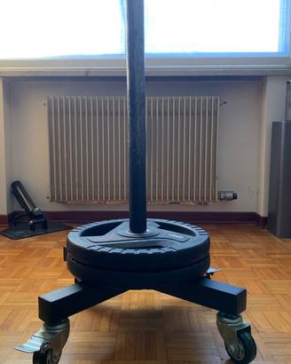 Porta dischi pesi olimpici verticale su ruote
