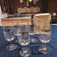 set di 5 calici birra tuborg