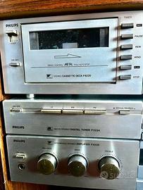 Impianto Hi-Fi Philips vintage anni '80 completo