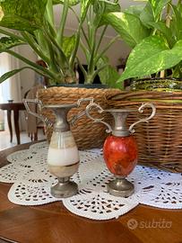 Vasetti in onice e malachine vintage
