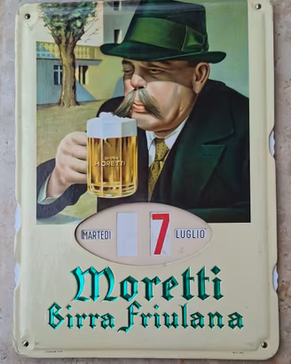 Birra moretti calendario perpetuo 1968