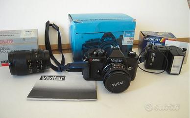 Vivitar V3000s, flash e obiettivo macro Ricoh