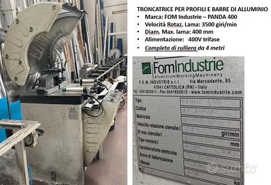 Troncatrice per profili e barre di alluminio